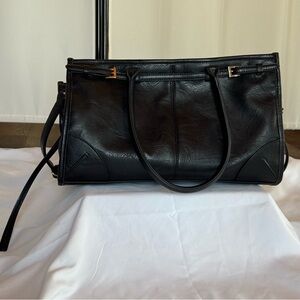 Elegant Black Vegan Leather Handbag